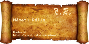 Németh Ráfis névjegykártya